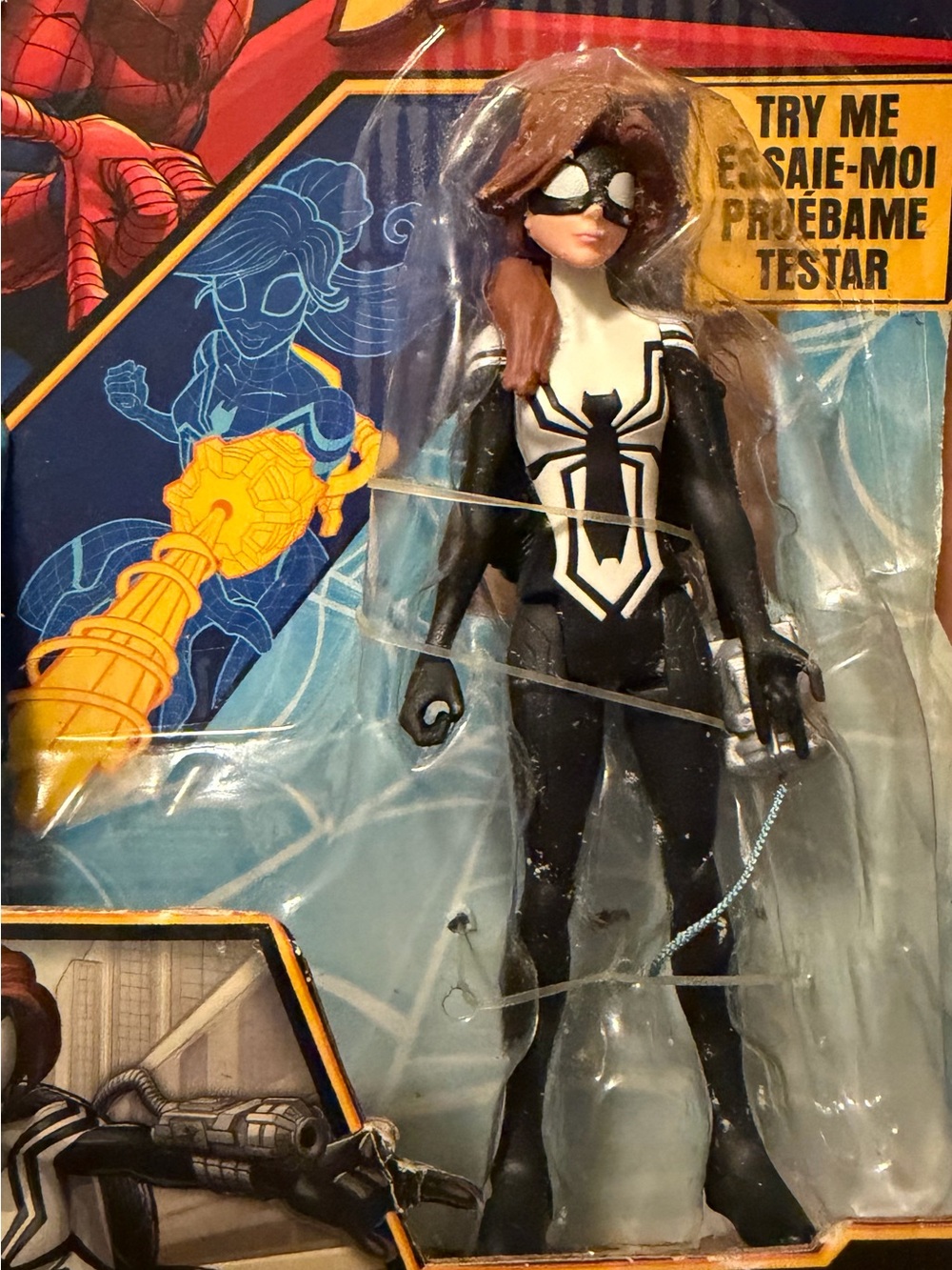 Hasbro Spider-Girl Black and White Figure with Webpack